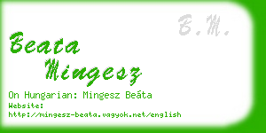 beata mingesz business card